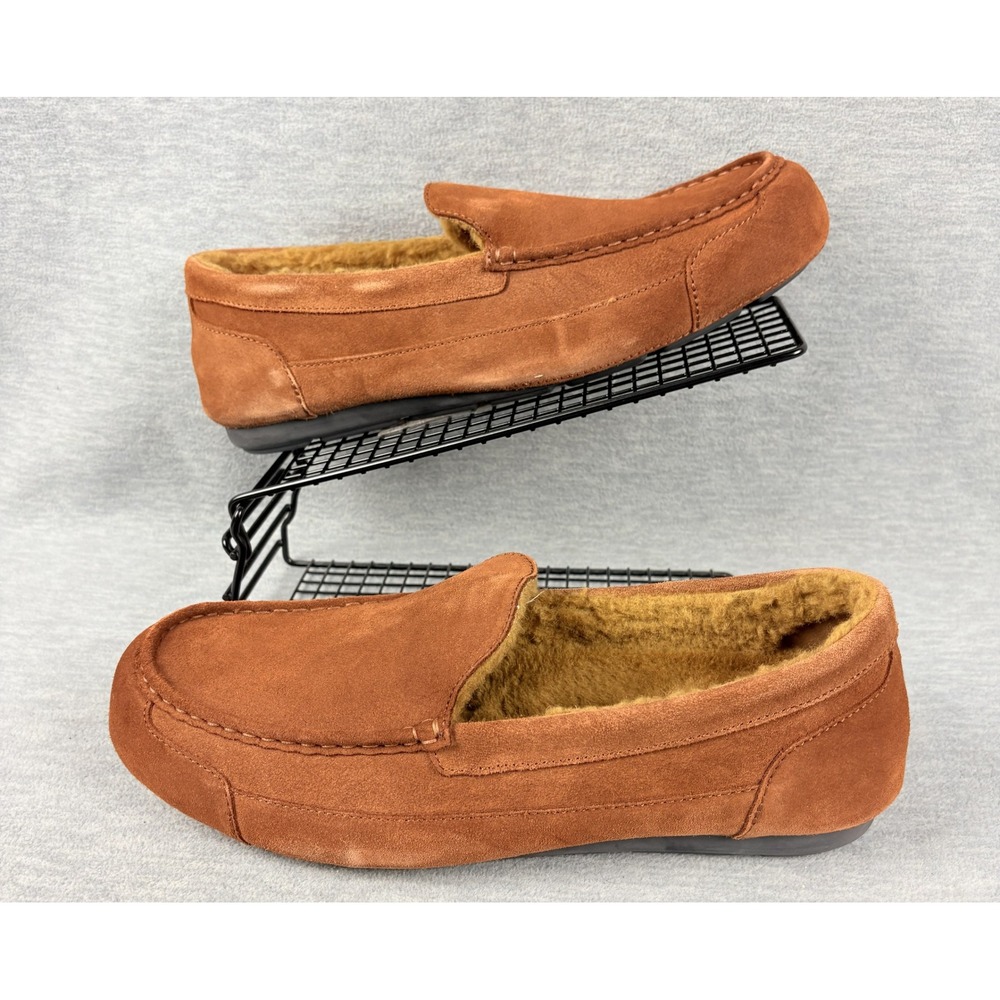 Samuel Hubbard Slipper Drivers Mens 13 W Nutmeg Suede Wool Lined Loafer